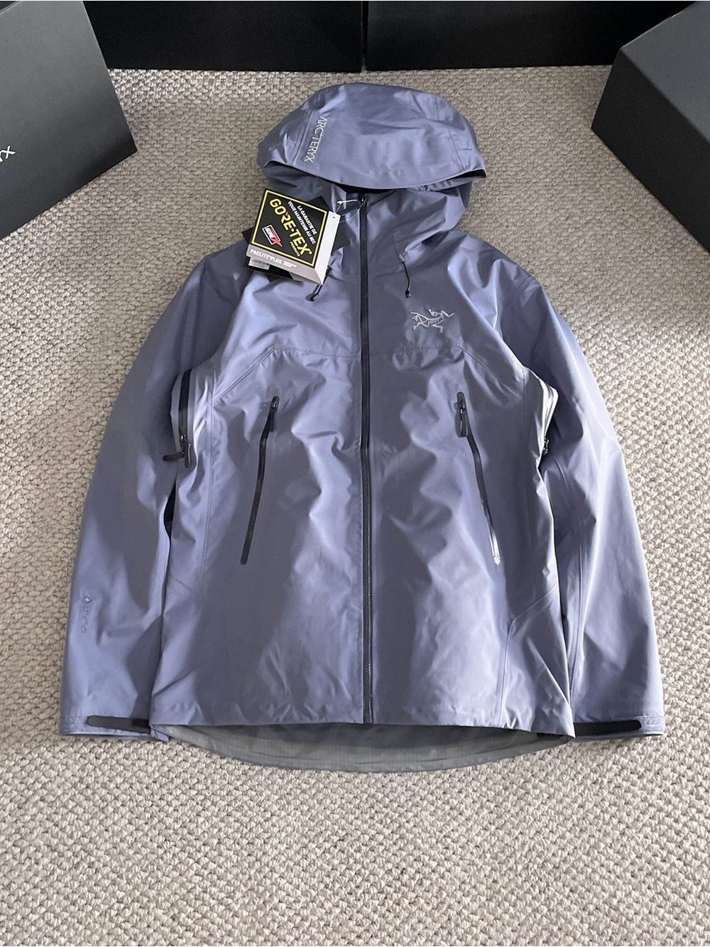 Arc'teryx Men's Hooded GORE-TEX Raincoat — Slate Blue